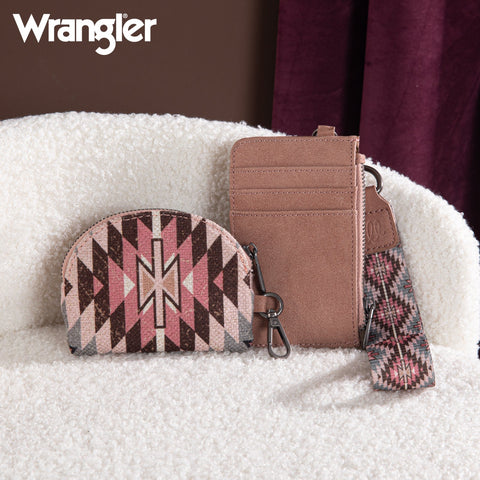 Wrangler Southwestern Art Print Dual Pouch Wristlet