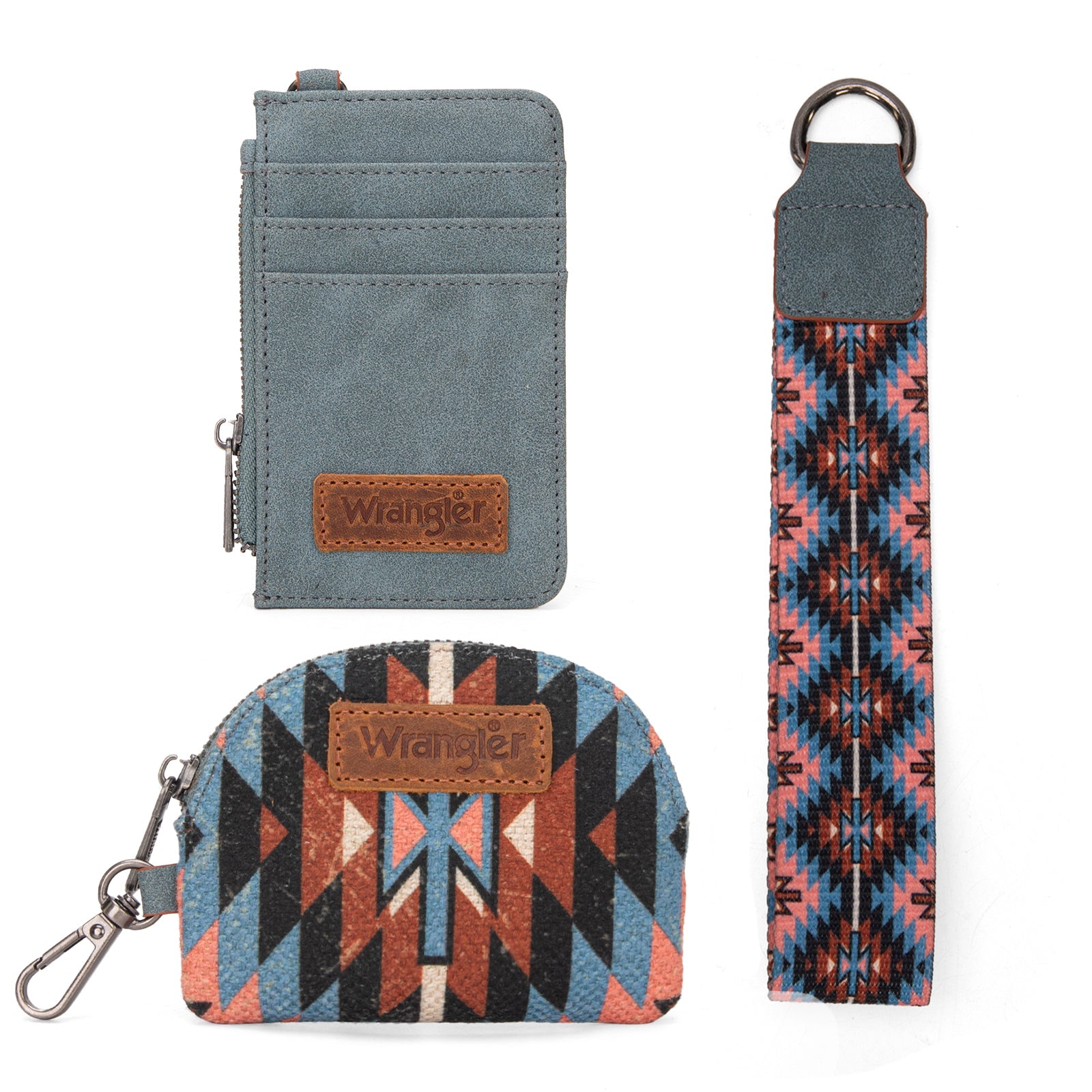 Wrangler Southwestern Art Print Dual Pouch Wristlet