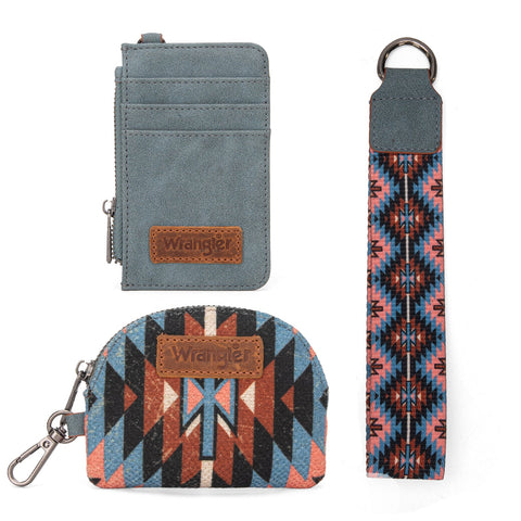 Wrangler Southwestern Art Print Dual Pouch Wristlet