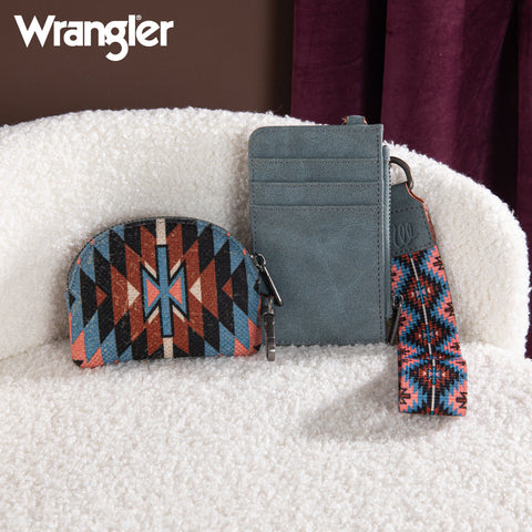 Wrangler Southwestern Art Print Dual Pouch Wristlet