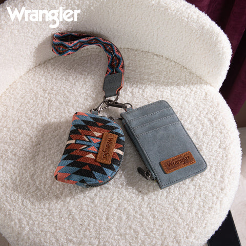 Wrangler Southwestern Art Print Dual Pouch Wristlet