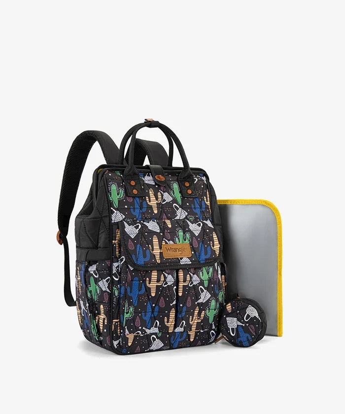Wrangler Leopard Print Diaper Bag in Black