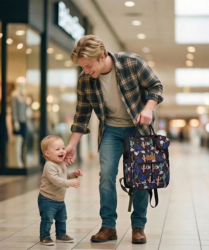 Wrangler Leopard Print Diaper Bag in Black