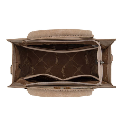 Wrangler Tooled Aztec Pattern Print Concealed Carry Tote/Crossbody