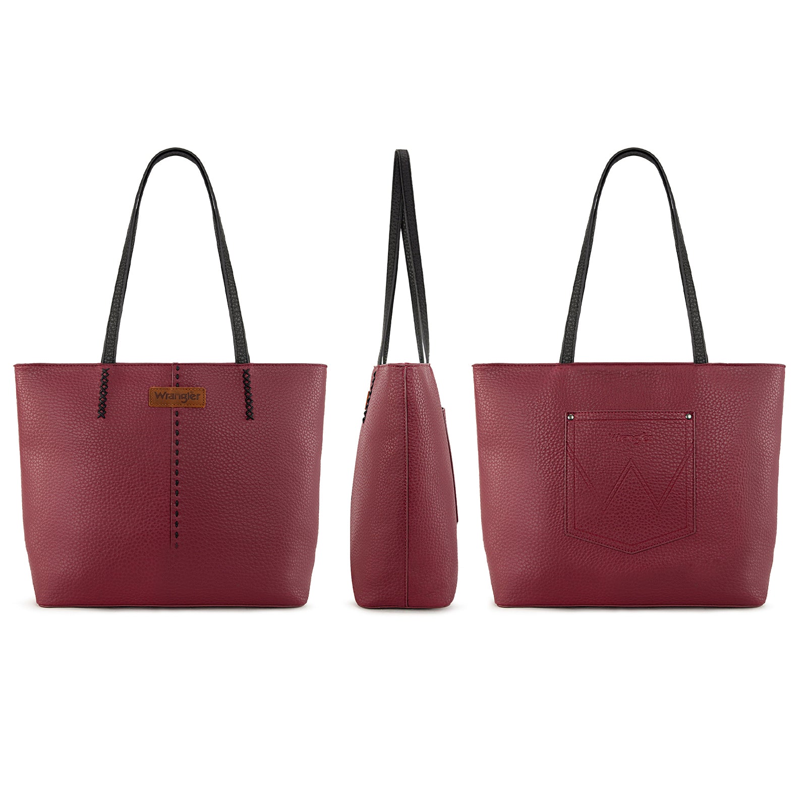 Wrangler Pebbled Tote Bag with Contrast Stitching