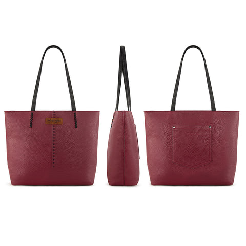 Wrangler Pebbled Tote Bag with Contrast Stitching