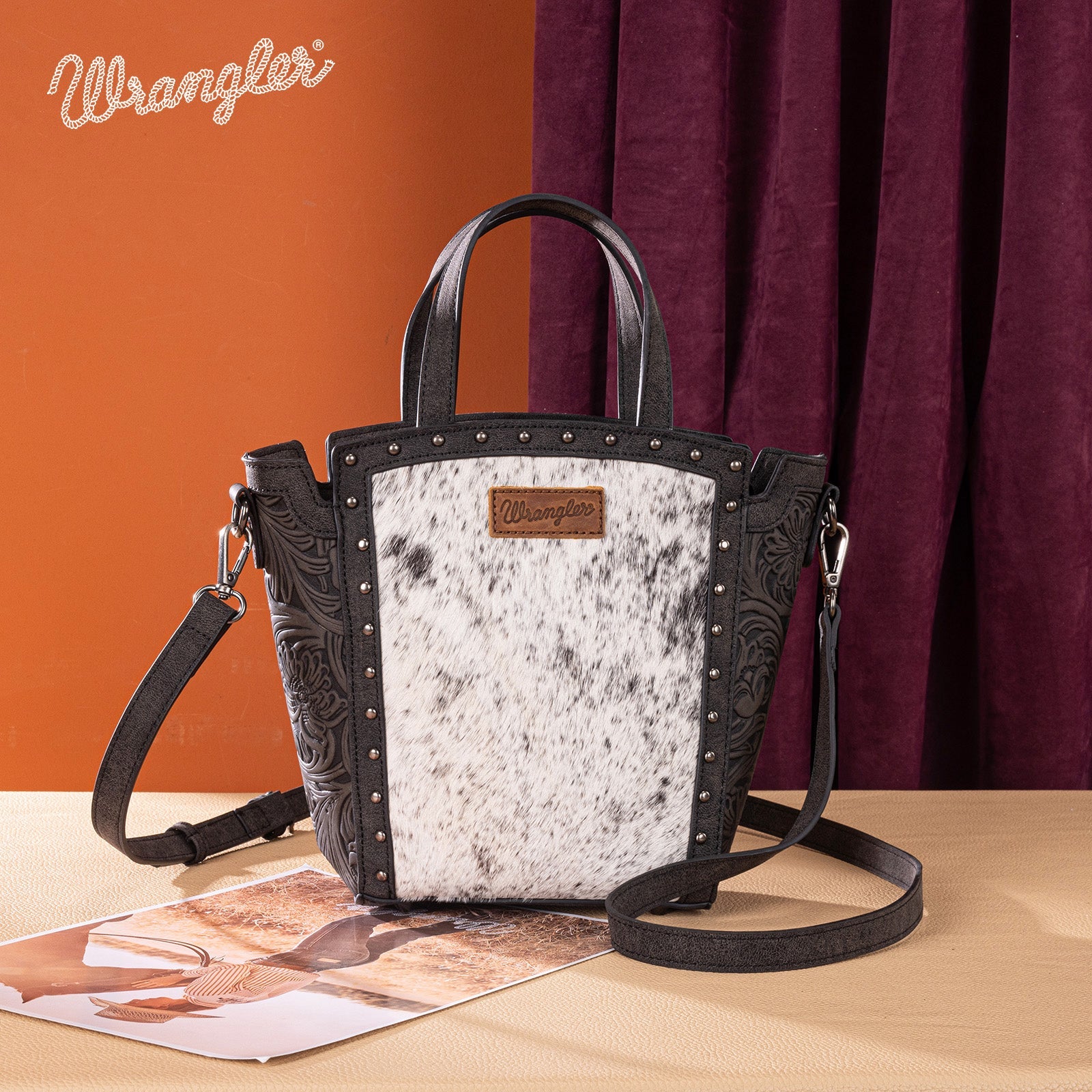 Wrangler Genuine Hair-On Cowhide Tote/Crossbody