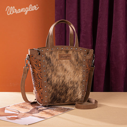 Wrangler Genuine Hair-On Cowhide Tote/Crossbody