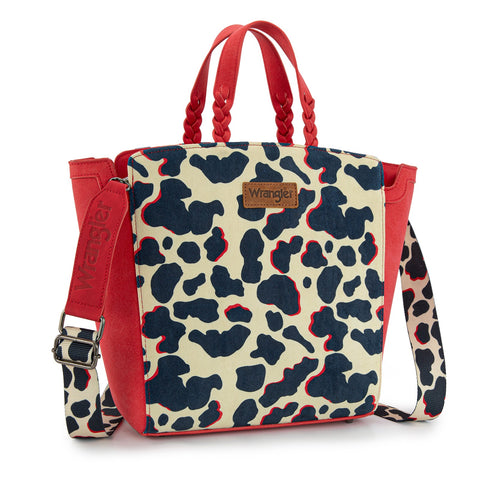 Wrangler Cow Print Concealed Carry Tote/Crossbody