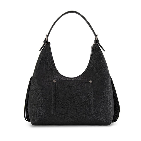 Wrangler Fringe Floral Tooled Hobo Bag