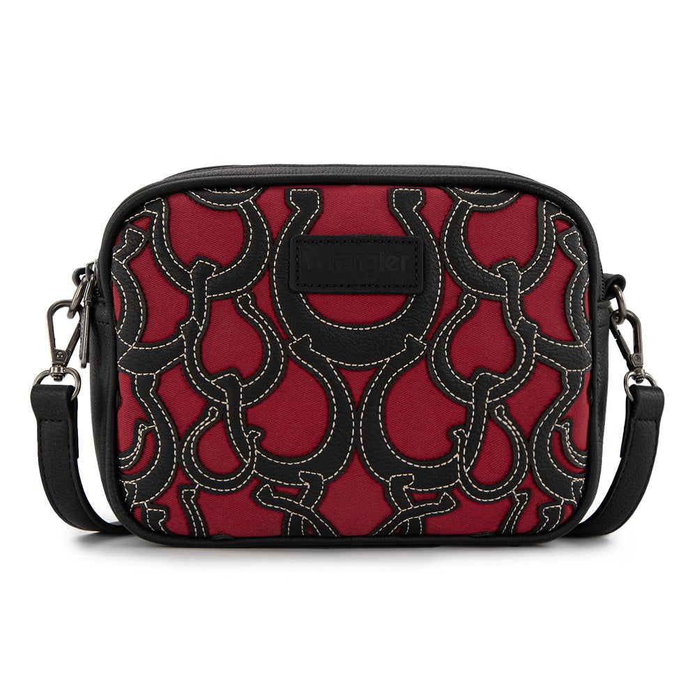 Wrangler Horseshoe Cutout Double Zip Crossbody Bag