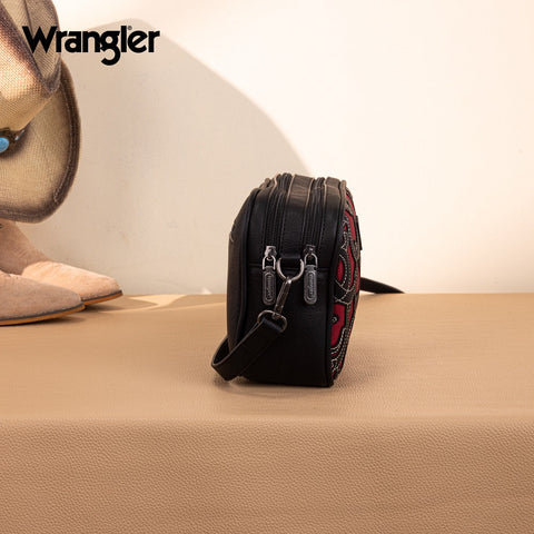 Wrangler Horseshoe Cutout Double Zip Crossbody Bag