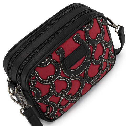 Wrangler Horseshoe Cutout Double Zip Crossbody Bag