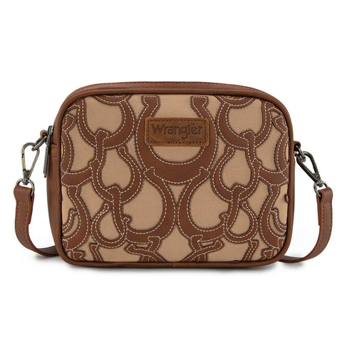 Wrangler Horseshoe Cutout Double Zip Crossbody Bag