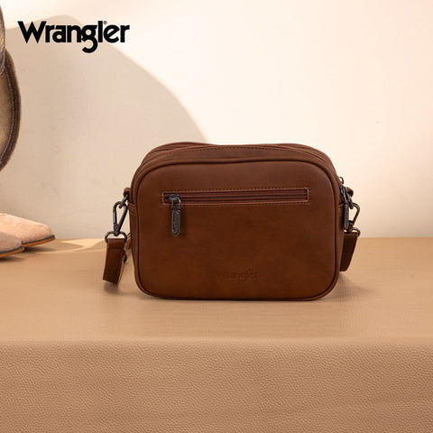 Wrangler Horseshoe Cutout Double Zip Crossbody Bag