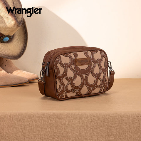 Wrangler Horseshoe Cutout Double Zip Crossbody Bag