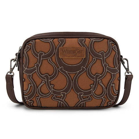 Wrangler Horseshoe Cutout Double Zip Crossbody Bag