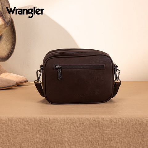 Wrangler Horseshoe Cutout Double Zip Crossbody Bag