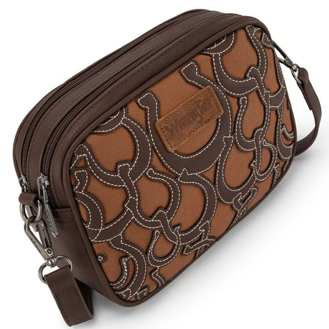 Wrangler Horseshoe Cutout Double Zip Crossbody Bag