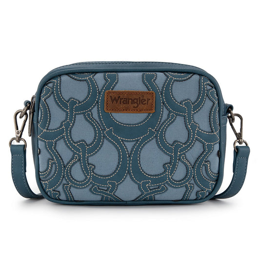 Wrangler Horseshoe Cutout Double Zip Crossbody Bag