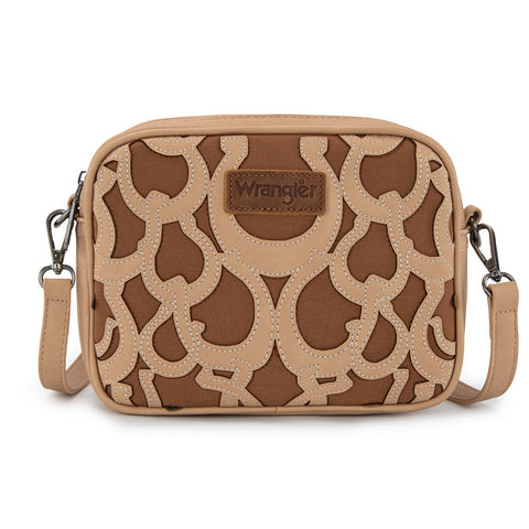 Wrangler Horseshoe Cutout Double Zip Crossbody Bag