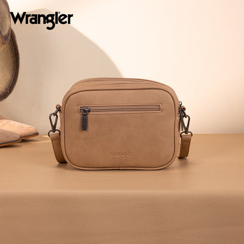 Wrangler Horseshoe Cutout Double Zip Crossbody Bag