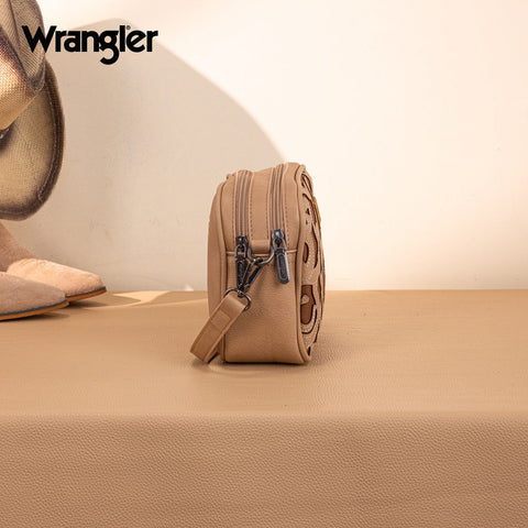 Wrangler Horseshoe Cutout Double Zip Crossbody Bag