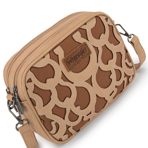 Wrangler Horseshoe Cutout Double Zip Crossbody Bag