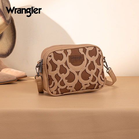 Wrangler Horseshoe Cutout Double Zip Crossbody Bag