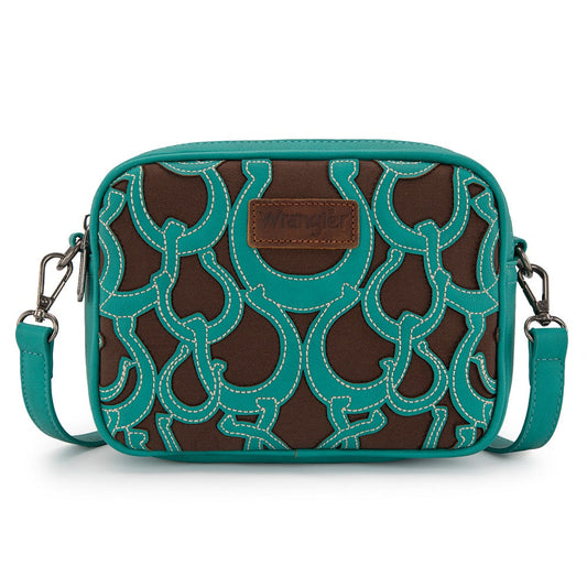 Wrangler Horseshoe Cutout Double Zip Crossbody Bag