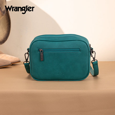Wrangler Horseshoe Cutout Double Zip Crossbody Bag