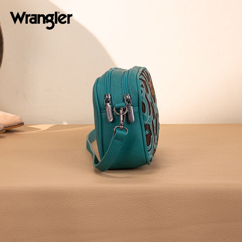 Wrangler Horseshoe Cutout Double Zip Crossbody Bag