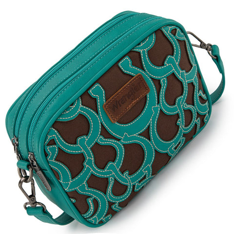 Wrangler Horseshoe Cutout Double Zip Crossbody Bag