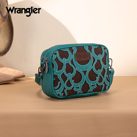 Wrangler Horseshoe Cutout Double Zip Crossbody Bag