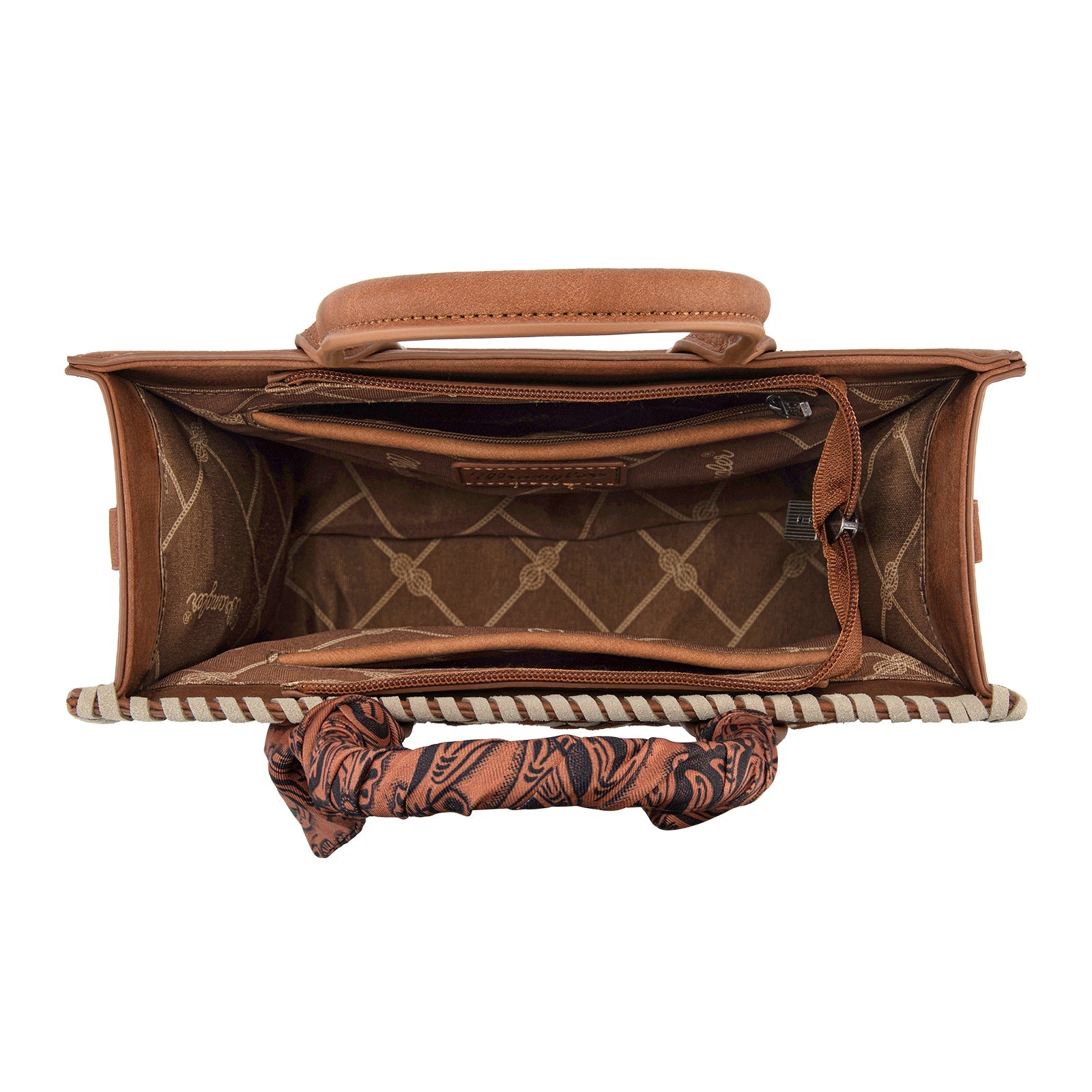 Wrangler Whipstitch Aztec Satchel/Crossbody with Scarf Handle