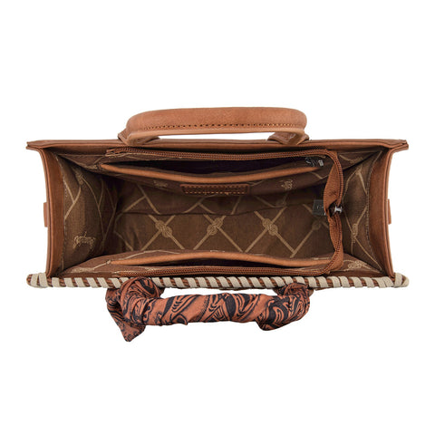 Wrangler Whipstitch Aztec Satchel/Crossbody with Scarf Handle