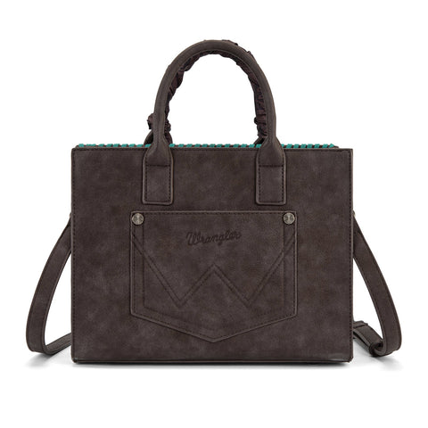 Wrangler Whipstitch Aztec Satchel/Crossbody with Scarf Handle
