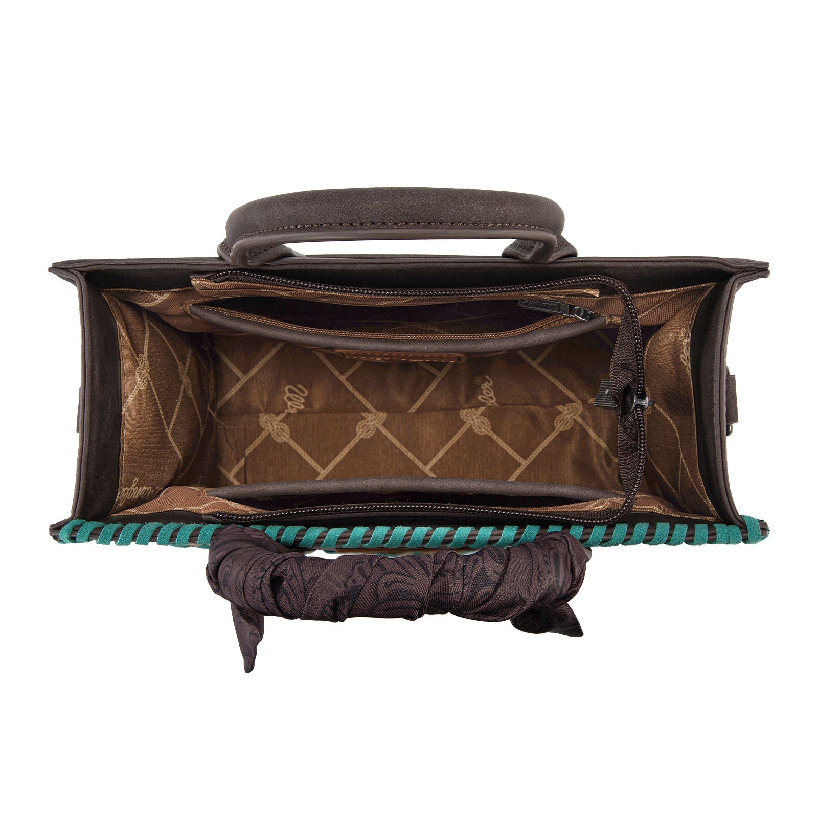 Wrangler Whipstitch Aztec Satchel/Crossbody with Scarf Handle