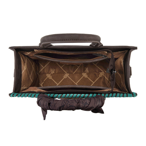 Wrangler Whipstitch Aztec Satchel/Crossbody with Scarf Handle