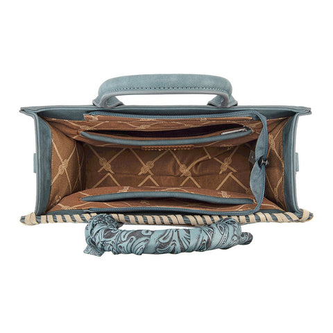 Wrangler Whipstitch Aztec Satchel/Crossbody with Scarf Handle