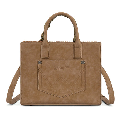 Wrangler Whipstitch Aztec Satchel/Crossbody with Scarf Handle
