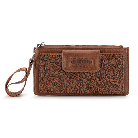 Wrangler Western Floral Embossed Wristlet Wallet