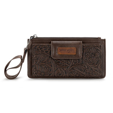 Wrangler Western Floral Embossed Wristlet Wallet