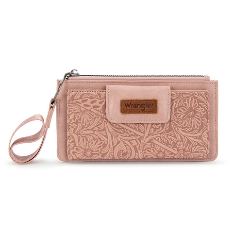 Wrangler Western Floral Embossed Wristlet Wallet