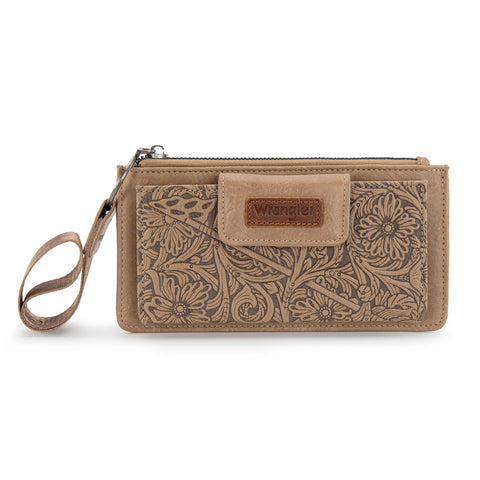 Wrangler Western Floral Embossed Wristlet Wallet