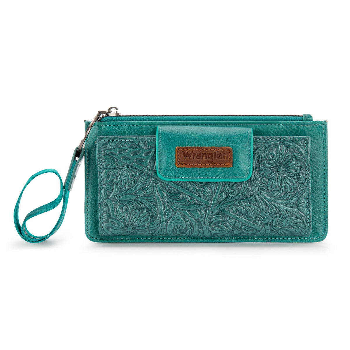 Wrangler Floral Tooled Card Wallet/Wristlet