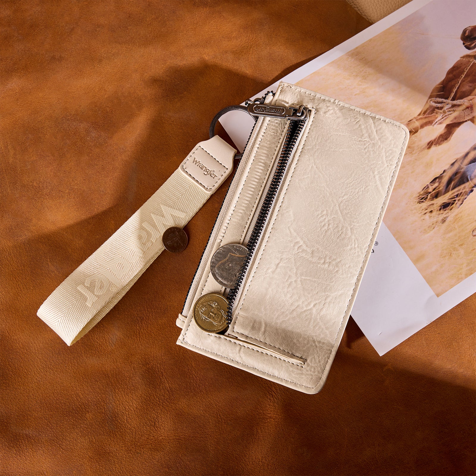 Wrangler Western Floral Embossed Wristlet Wallet