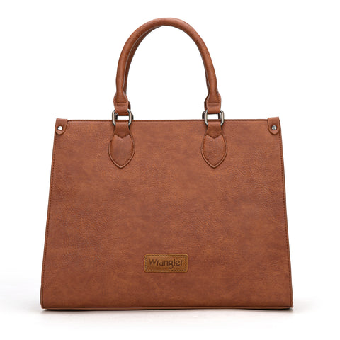 Wrangler Large Tote Bag for Women, Western Purse Work Shoulder Handbag with Crossbody Strap