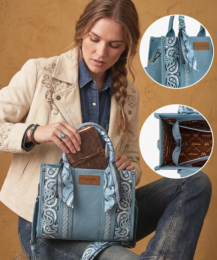 Wrangler Western Desert Paisley Tote Bag Jean