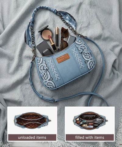 Wrangler Desert Paisley Shoulder Bag in Blue